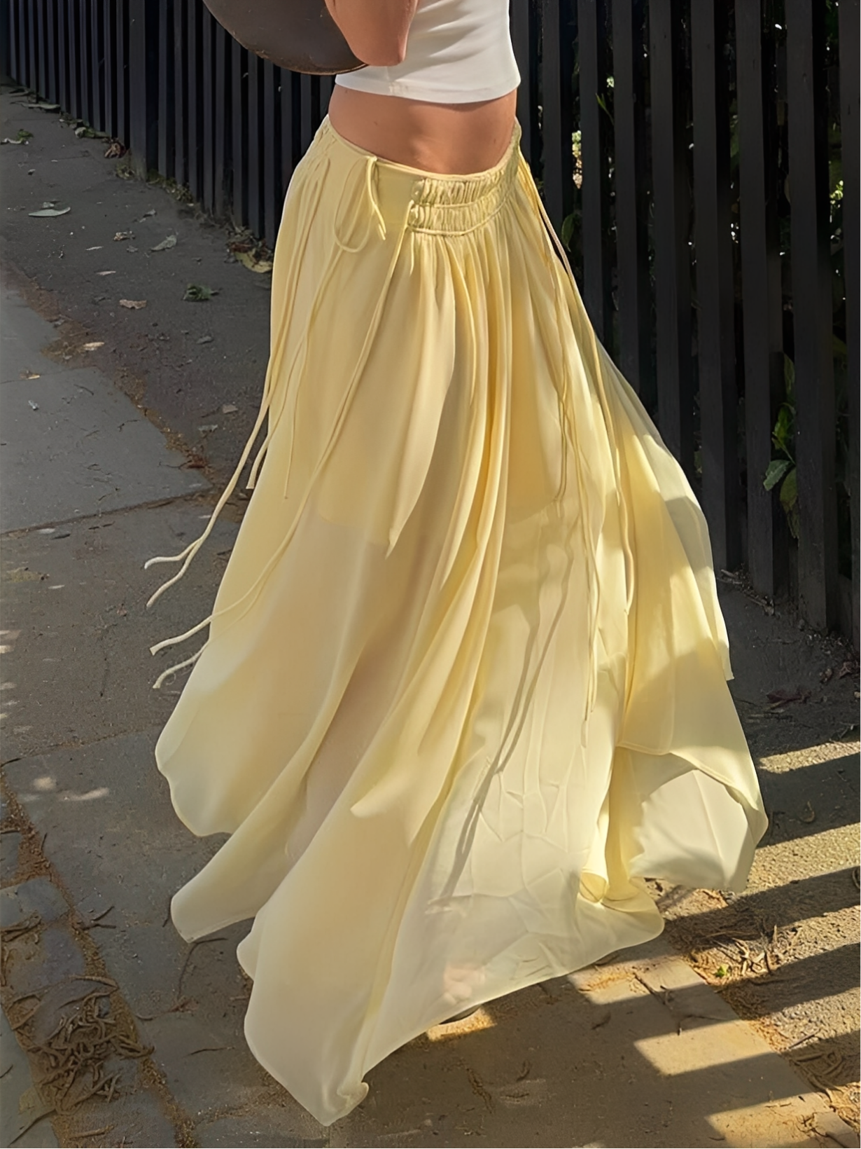 Butter Yellow Long Skirt