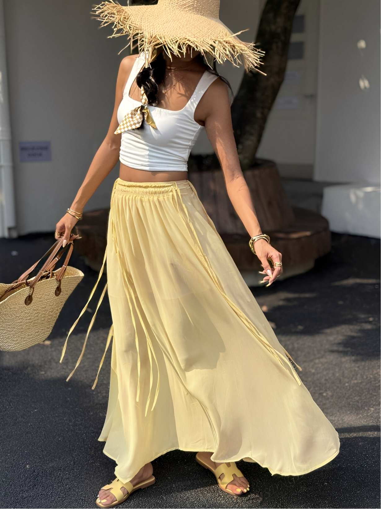 Butter Yellow Long Skirt