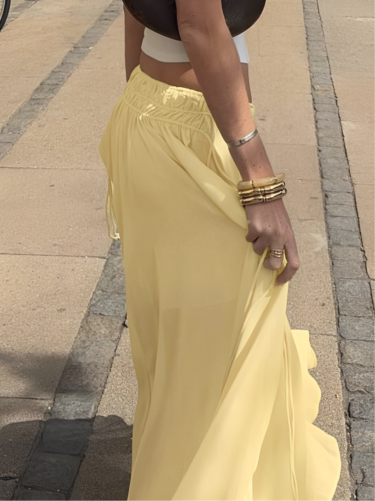 Butter Yellow Long Skirt