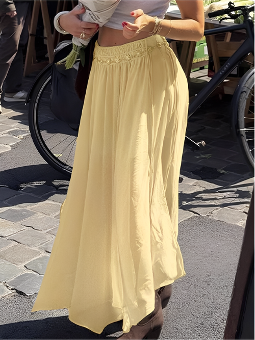 Butter Yellow Long Skirt