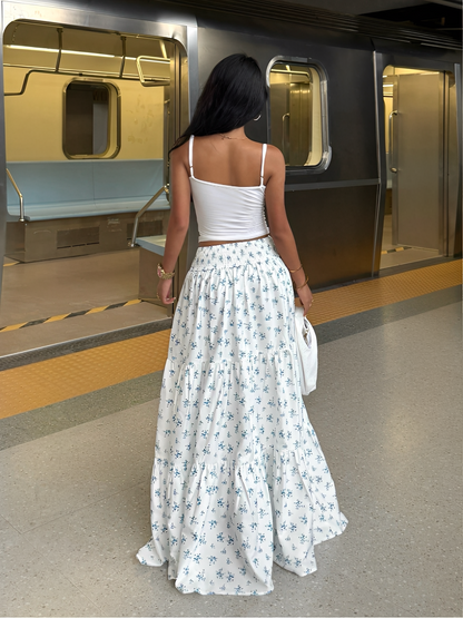 Blue Blossom Long Skirt