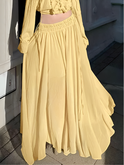 Butter Yellow Long Skirt