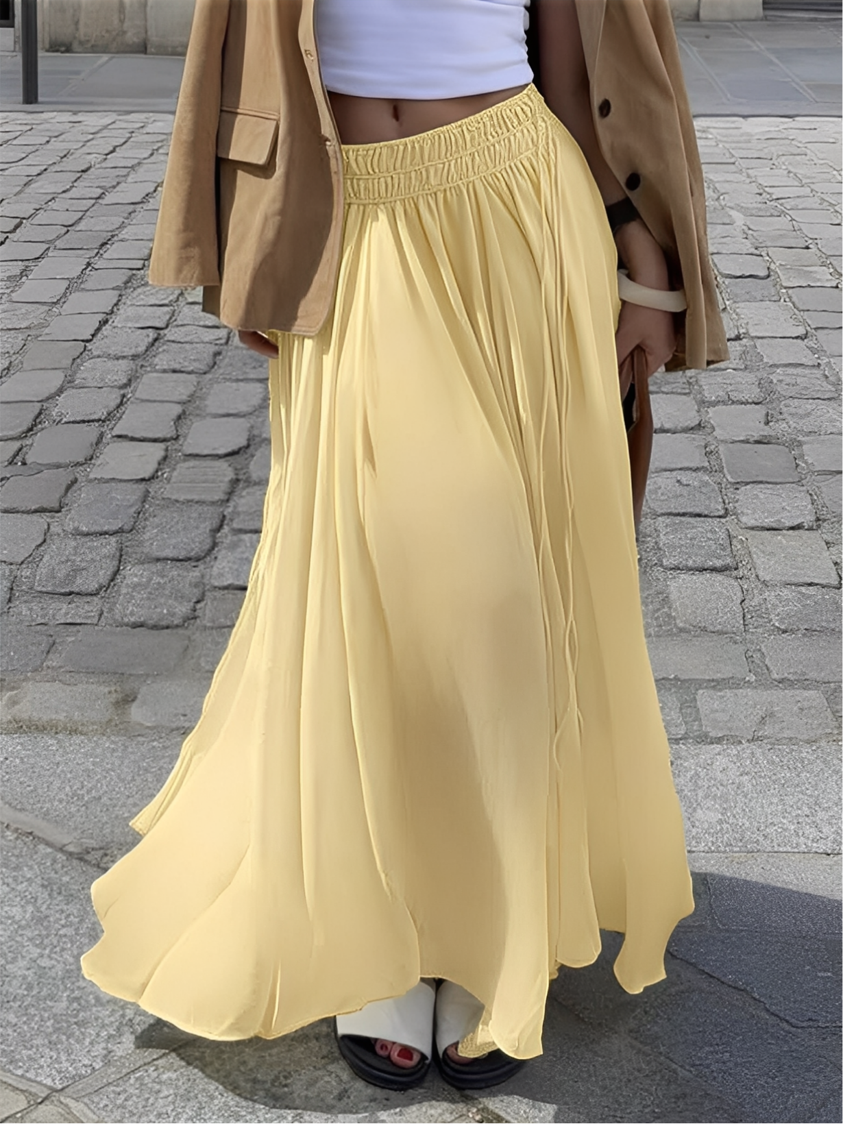 Butter Yellow Long Skirt