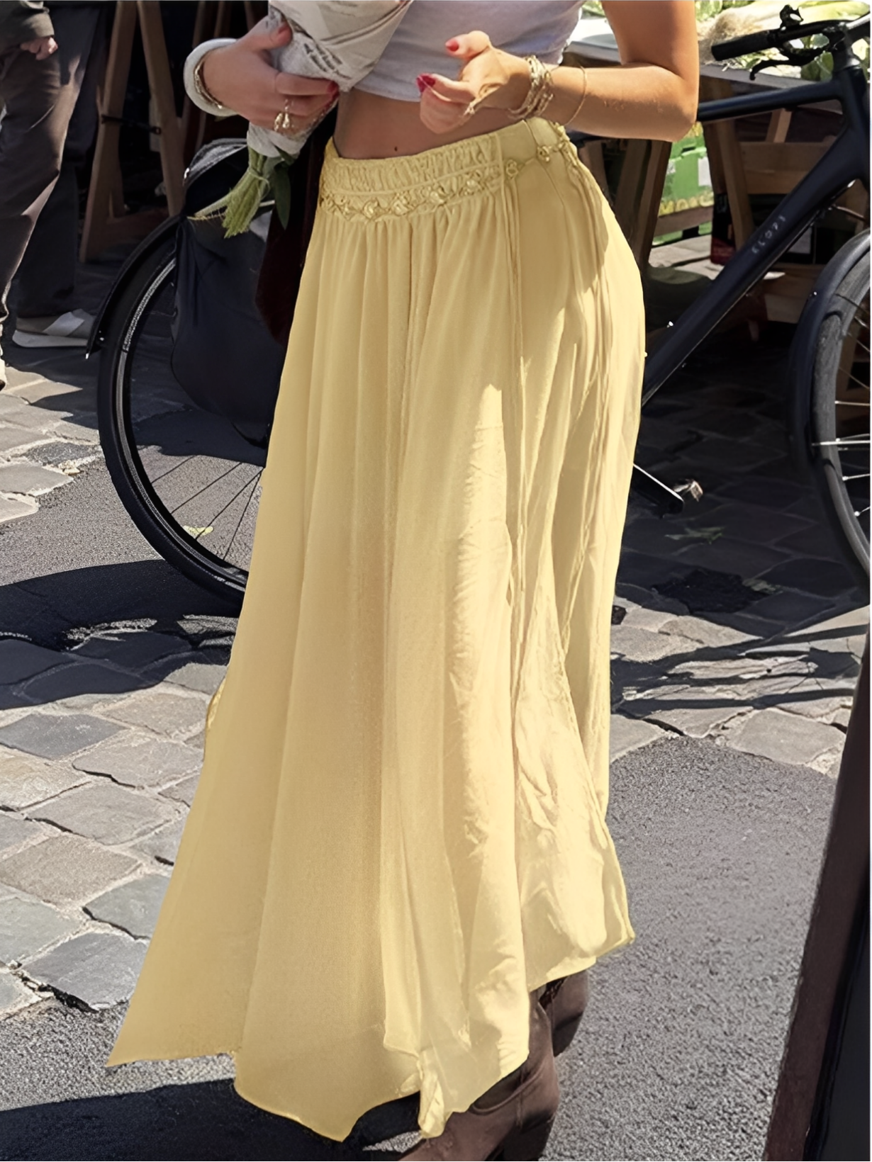 Butter Yellow Long Skirt