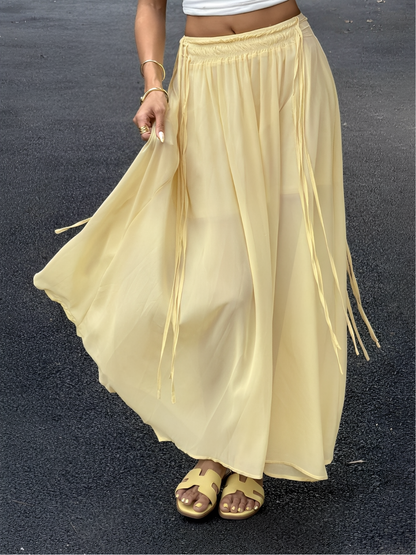 Butter Yellow Long Skirt